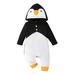 Douhoow Penguin Romper for Baby Boy Girl Halloween Penguin Cosplay Outfit One Piece Hooded Jumpsuits 0-18 Months