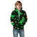 Quealent Boys Childrenscostume Male Big Kid Zip Hoodies Boys Little Boys Girls Kids Hooded Unisex Sweatshirt 3D Christmas Dinosaur Printed 18 (Green 11-12 Years)