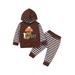 TheFound Infant Baby Girl Boy Thanksgiving Day Clothes Turkey Print Hooded Tops and Elastic Waist Pants Set