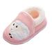 Childrens Girl Cotton Slippers Cute Embroidery Lamb Cartoon Warm Indoor Non Slip Cotton Slippers Pink 4.5 Years-5 Years