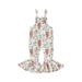 TheFound Western Baby Girls Clothes Strap Sleeveless Jumpsuit Romper Cow Print Overalls Pants Boho Summer Outfits