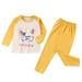 Youmylove Children Long Autumn Clothes Set Baby Boy Girls Homewear Big Children Velvet Base Pajamas Casual Children Wear Child Leisure Dailywear