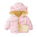 Toddler Boys Girls Jacket Children Kids Baby Cute Cartoon Animals Long Sleeve Winter Solid Coats Hooded Outwear Outfits Clothes Size 3-4T