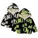 Esaierr Kids Toddler Boys Fleece Full Sweatshirt Coats Zipper Fleece Printed Infant Hooded Sweatsuit Jacket Baby Full Winter Fleece Sweatshirt Coats Cardigan Short Outerwears for 9 Months-5 Years