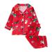 Quealent Girls Childrenscostume Female Big Kid New Born Set for Girls Toddler Boys Girls Christmas Long Sleeve Cartoon Prints T Shirt Tops A World (Red 1-2 Years)