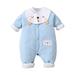 AnuirheiH Unisex Baby Boy Girl Rompers Winter Cute Bear Long Sleeve Button Down Romper Chunky Warm One Piece Jumpsuits Clothes Sets 0-18 M