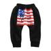 Independence Day American Flag Boys Harem Pants Mid Waist Elastic Belt Sports Casual Trousers Spring and autumn long pants