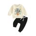 Canis Toddler Boys Halloween Costume: Pumpkin Letter Print Sweatshirts Pants