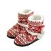 Plus Shoes Boots Stylish Thick Bottom Floor Shoes Cold Protection Warmer Shoes for Home Indoor - Red (S Size Fit for 35-36 Yard)