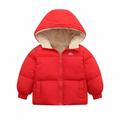 HBYJLZYG Hoodies Fleece Lined Puffer Padded Jacket Toddler Baby Boys Girls Winter Fleece Jacket Solid Color Hooded Zip Jacket Coat