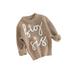 Hirigin Toddler Girls Sweater featuring Letter Embroidery and Long Sleeves