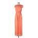 Zara Basic Casual Dress - Maxi: Orange Dresses - Women's Size Large