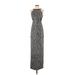 Aidan by Aidan Mattox Casual Dress - Formal Halter Sleeveless: Gray Dresses - Women's Size 2