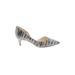 Nine West Heels: Pumps Kitten Heel Cocktail Silver Zebra Print Shoes - Women's Size 7 1/2 - Pointed Toe