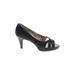 Bandolino Heels: Slip-on Stiletto Cocktail Black Print Shoes - Women's Size 7 - Open Toe