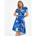 Quiz Blue Floral Dip Hem Midi Dress