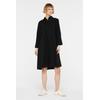 Sommerkleid SENSES.THE LABEL, Damen, Gr. XXXL, US-Größen, schwarz, Material: 100% Baumwolle, unifarben, casual, regular fit Midi, hoch geschlossener Ausschnitt, 3/4-Ärmel eingesetzt 1-Knopf-Manschette, Kleider, aus Baumwolle