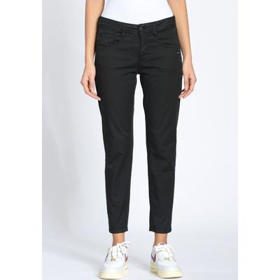 5-Pocket-Hose GANG "94AMELIE CROPPED", Damen, Gr. 30, N-Gr, schwarz, Web, Obermaterial: 97% Baumwolle, 3% Elasthan, unifarben, casual, relaxed fit knöchelfrei, Hosen 5-Pocket-Hose, mit doppelter Passe und doppelter, rechter Gesäßtasche Image