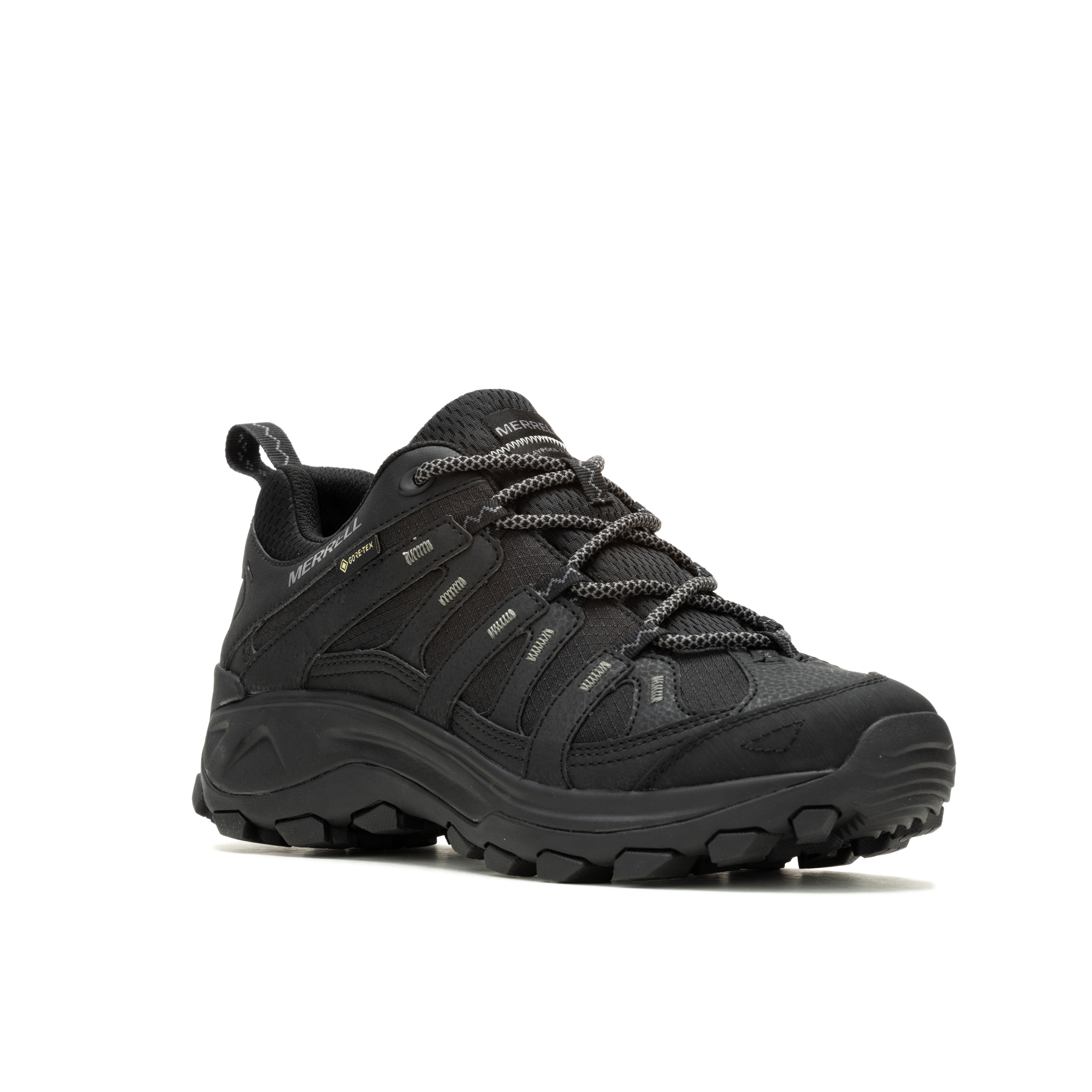 Wanderschuh MERRELL "CLAYPOOL 2 SPORT GORE-TEX", Herren, Gr. 46, schwarz, Synthetik, Schuhe Wanderschuh, wasserdicht