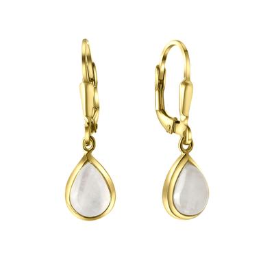 Paar Ohrhänger VIVANCE "375/- Gelbgold Mondstein", gelb (gelb, bunt), Ohrringe, Damen, ONE-SIZE, Gold Image