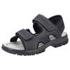 Trekkingsandale RIEKER, Herren, Gr. 43, schwarz, Textil, Lederimitat, sportlich, Schuhe, Sommerschuh, Outdoorsandale, Freizeitsandale, mit Profilsohle