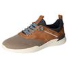 Slip-On Sneaker MUSTANG SHOES, Herren, Gr. 47, grau (taupe, cognac), Lederimitat, Textil, casual, Schuhe, mit Mustang Markenlabel, Freizeitschuh, Halbschuh, Schlupfschuh
