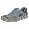 Slipper RIEKER, Herren, Gr. 41, blau (blau, grau), Leder, sportlich, Schuhe, Halbschuh, Freizeitschuh mit seitlichem Gummizug für guten Sitz