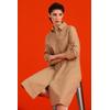 Sommerkleid SENSES.THE LABEL, Damen, Gr. XXL, US-Größen, beige (natural beige), Material: 100% Baumwolle, unifarben, casual, A-Linie normal, hoch geschlossener Ausschnitt, 3/4-Ärmel eingesetzt 1-Knopf-Manschette, Kleider, aus Baumwolle