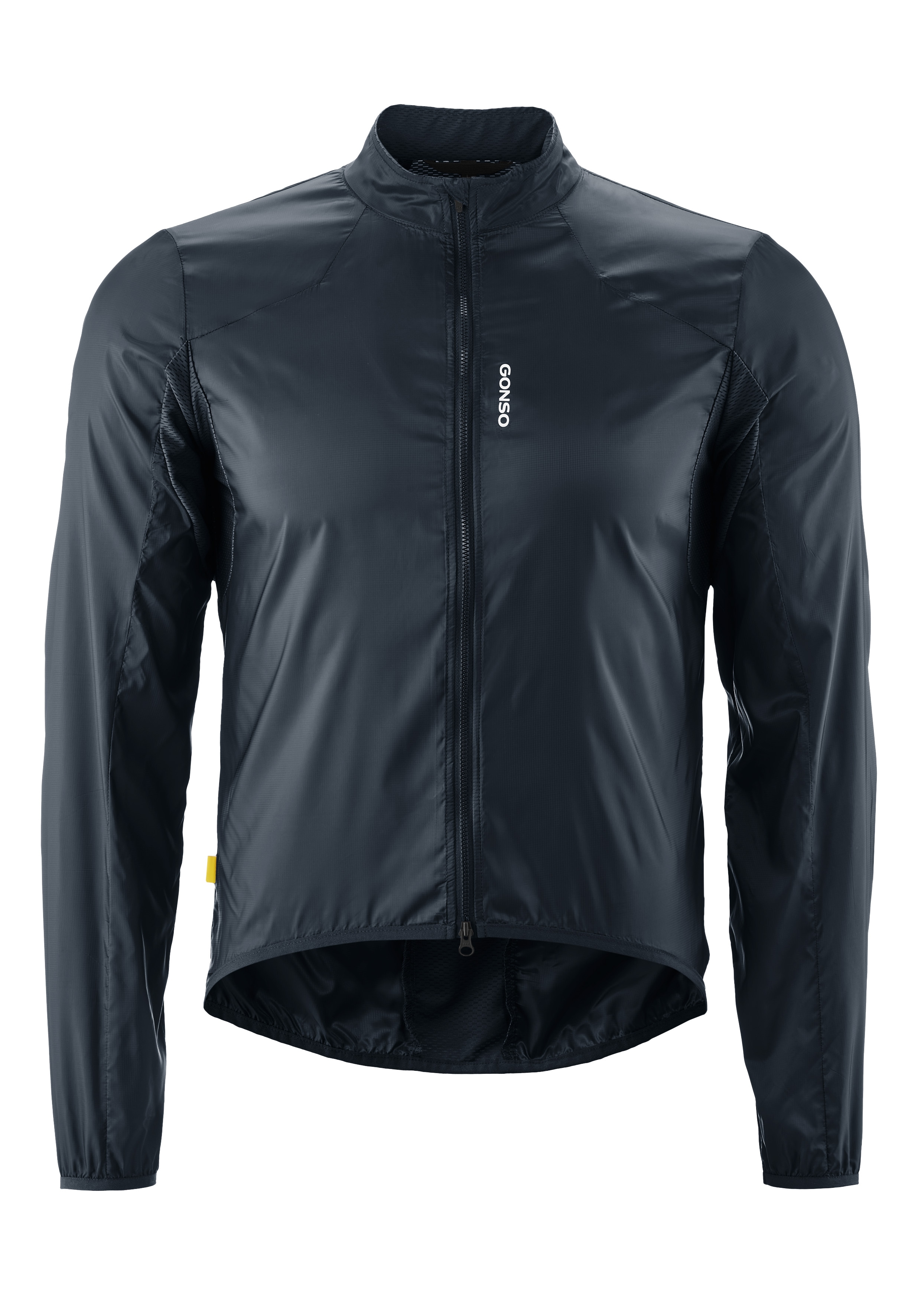 Fahrradjacke GONSO "Road Jacket Wind M", Herren, Gr. M, blau (nachtblau), 100% Polyester, Rundhals, Jacken, Herren Radjacke, atmungsaktive Rennrad-Windjacke, Funktionsjacke Image