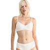 Bügelloser BH SLOGGI "GO Casual P", Damen, Gr. M, N-Gr, weiß (silk weiß), Single Jersey, Obermaterial: 52% Baumwolle, 36% Polyester, 12% Elasthan, unifarben, casual, BHs, weiche und atmungsaktive Baumwollqualität