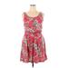 Faded Glory Casual Dress - Mini Scoop Neck Sleeveless: Pink Print Dresses - Women's Size X-Large