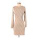 Dress Forum Casual Dress - Mini Crew Neck Long sleeves: Tan Dresses - New - Women's Size Small