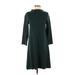 Ann Taylor LOFT Casual Dress - A-Line: Green Solid Dresses - Women's Size Small