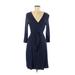 Banana Republic Casual Dress V Neck 3/4 sleeves: Blue Dresses - Women's Size Medium