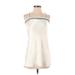 Zara Cocktail Dress - Shift Square Sleeveless: Ivory Dresses - Women's Size Small