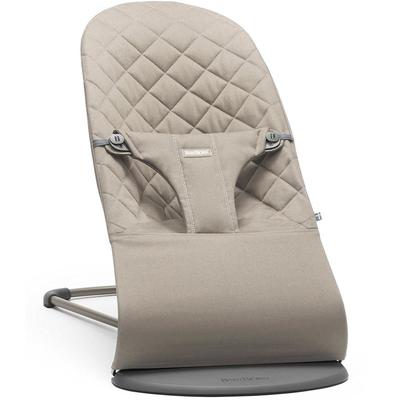 BabyBjorn Bouncer Bliss, Dark Gray Frame Classic Quilt Cotton Sand Gray