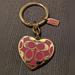 Coach Other | Coach Signature Heart Fuschia Pink & Gold Keychain Key Fob Purse Charm Retired | Color: Gold/Pink | Size: 3 Inch Length