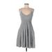 A.L.C. Cocktail Dress - A-Line Plunge Sleeveless: Gray Dresses - New - Women's Size Large