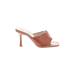 H By Halston Heels: Slide Stiletto Cocktail Brown Print Shoes - Women's Size 7 - Open Toe