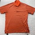 Adidas Shirts | Adidas Golf Polo Mens Shirt Size L Large (Measured 24" X 30 1/2") Orange Striped | Color: Orange | Size: L