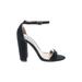 Steve Madden Heels: Black Print Shoes - Women's Size 7 - Open Toe