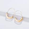 Anthropologie Jewelry | Myra Folded Gold Hoop Earrings | Color: Gold/Silver | Size: Os