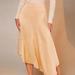 Zara Skirts | High Waist Asymmetrical Hem Skirt | Color: Cream/Tan | Size: M