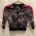 Adidas Jackets & Coats | Girls Adidas Black White Design With Pink Logo Full Zip Up Track Jacket Size 5 | Color: Black/White | Size: 5g