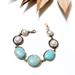 Anthropologie Jewelry | Boho Statement Bracelet #743 | Color: Blue/Gold | Size: Os