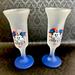 Disney Dining | Disney Epcot Mickey World Showcase Frosted Shot Glasses Set Of 2 | Color: Blue/White | Size: Os