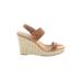 Style&Co Wedges: Tan Solid Shoes - Women's Size 7 1/2 - Open Toe