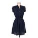 Speed Control Casual Dress - Shirtdress: Blue Print Dresses - Women's Size Medium
