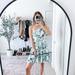 Free People Dresses | Free People White Floral One Shoulder Mini Dress | Color: Blue/White | Size: Xs