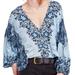 Free People Tops | Free People Birds Of A Feather Blouse Women’s Size S Floral Button Front Boho | Color: Blue | Size: S